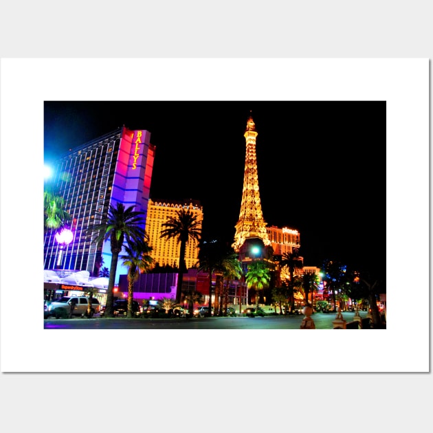 Eiffel Tower Paris and Ballys Hotel Las Vegas America Wall Art by AndyEvansPhotos